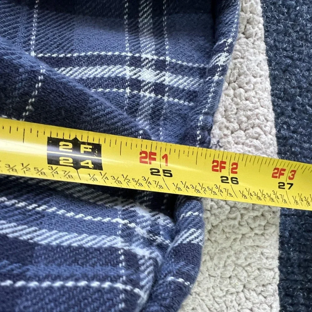 Levis Shirt Jacket Mens XL Blue Plaid Sherpa Lined Flannel Workwear Button Front
